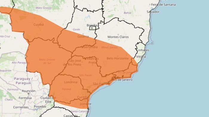 Tempestade e granizo: veja lista das 597 cidades de MG sob alerta laranja do Inmet