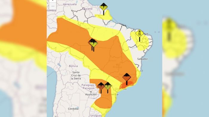 Inmet emite alertas de chuva para 20 estados e o DF; veja lista