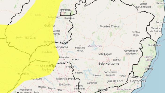 Tempestade e granizo: veja lista das 28 cidades de MG sob alerta nas próximas horas