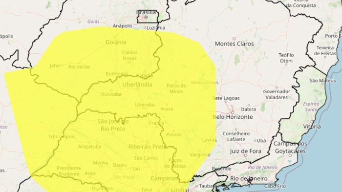 Tempestade e granizo: veja lista das 273 cidades de MG sob alerta neste sábado (27)