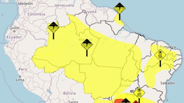 Alerta amarelo de chuvas intensas