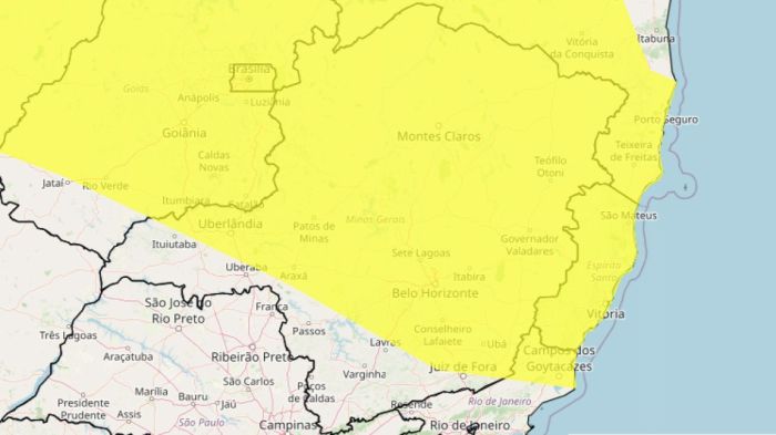 Chuvas intensas: veja lista das 663 cidades de MG sob alerta do Inmet nesta quarta (7)