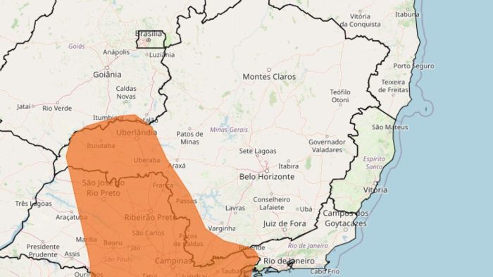 Tempestade e granizo em MG: veja lista das 149 cidades sob alerta  laranja nesta quarta (14)
