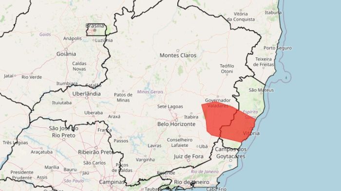Alerta vermelho em MG: veja lista das 76 cidades ameaçadas por acumulado de chuva
