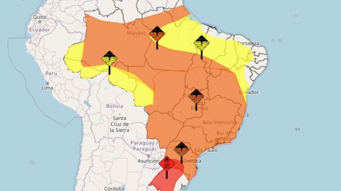 Previsão do tempo indica chuva em 92% do Brasil nesta terça (3); veja lista