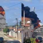 Vídeo: estátua de Nossa Senhora de Fátima é destruída por incêndio em Natal