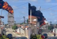 Vídeo: estátua de Nossa Senhora de Fátima é destruída por incêndio em Natal