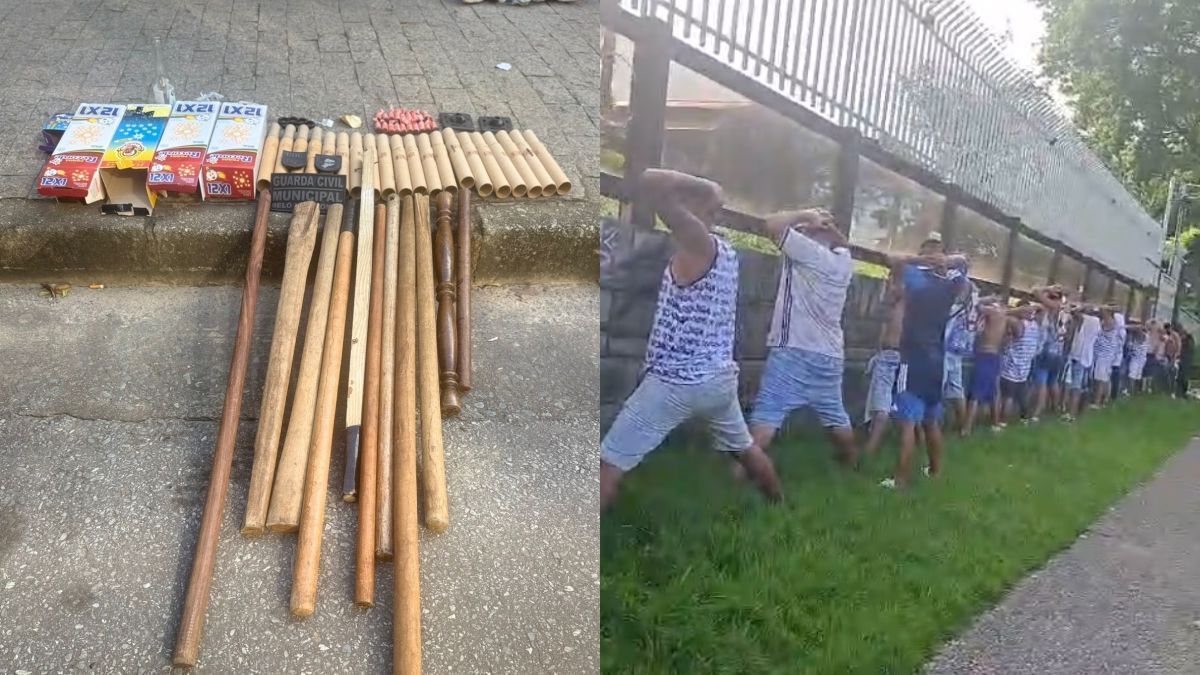 Vídeo: guardas encontram 'materiais perigosos' com cruzeirenses antes da final do Mineiro