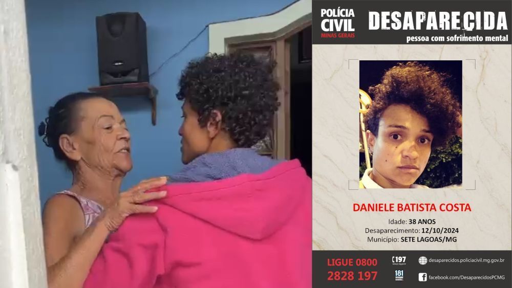 Após nove dias desaparecida, mulher volta para casa em Sete Lagoas e reencontro emociona
