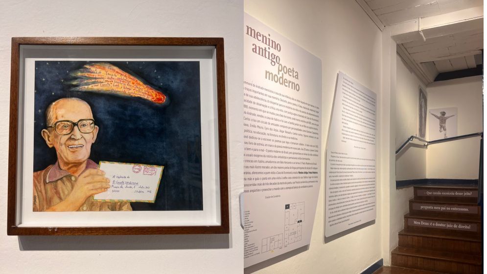 Casa onde viveu Carlos Drummond de Andrade recebe exposição sobre a vida do poeta em Itabira