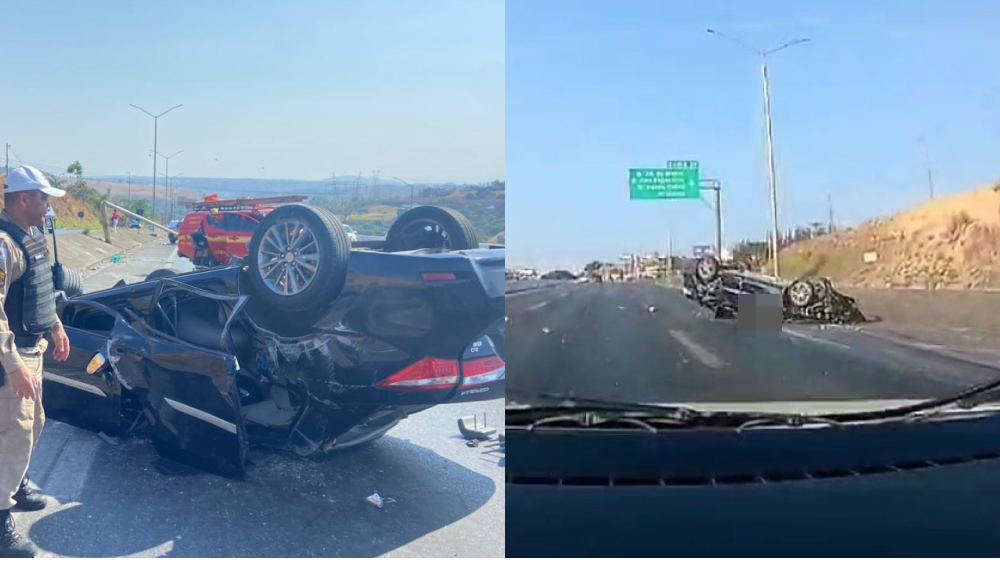 Vídeo mostra momento do capotamento impressionante que matou homem na MG-10, na Grande BH