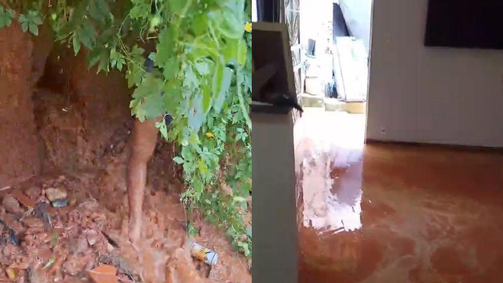 Moradores de Sabará denunciam transtornos causados por cano estourado: ‘enxurrada de lama’