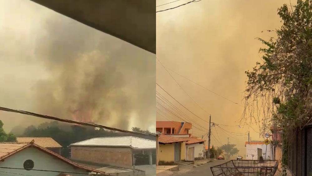 Incêndio em mata se espalha rapidamente e assusta moradores em Contagem, na Grande BH