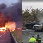 Após explosão de caminhão-tanque, pista da BR-135 é liberada na região Central de Minas