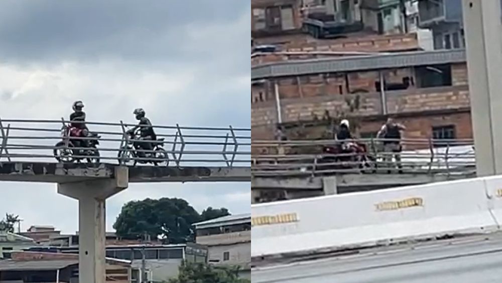 Vídeo: jovem é detido após andar de moto em passarela e buzinar para PMs na MG-10