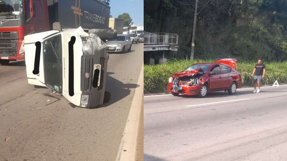 Fiorino tomba em acidente no Anel Rodoviário de BH; veja imagens
