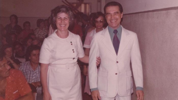 Isabel Salomão e Divaldo Franco na Casa do Caminho