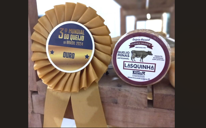 Detalhe da Medalha de Ouro, conquistada no 3º Mundial do Queijo em SP