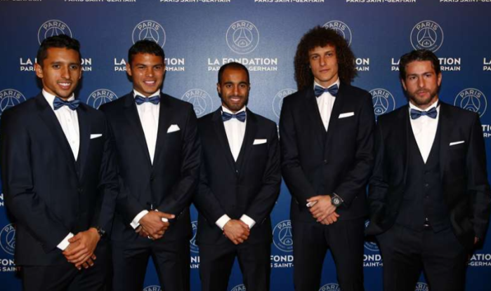 Marquinhos, Thiago Silva, Lucas Moura, David Luiz e Maxwell atuaram juntos no PSG