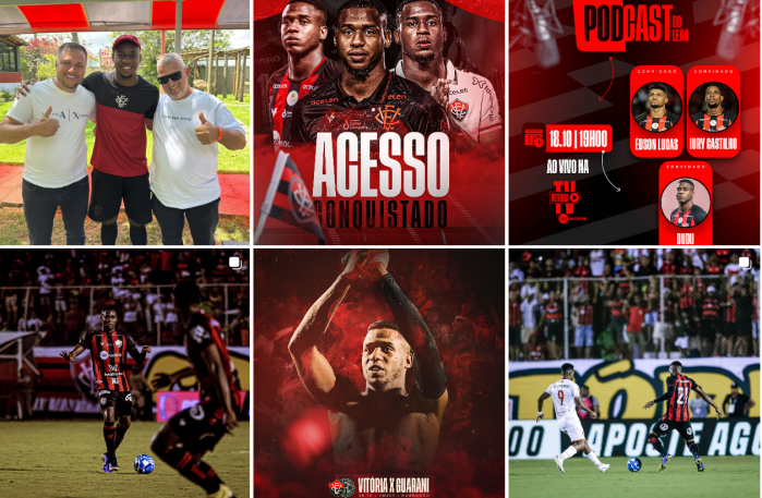 Últimas publicações de Dudu com a camisa do Vitória são referentes à Série B de 2023