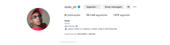 Dudu trocou foto de perfil do Instagram após ser agredido