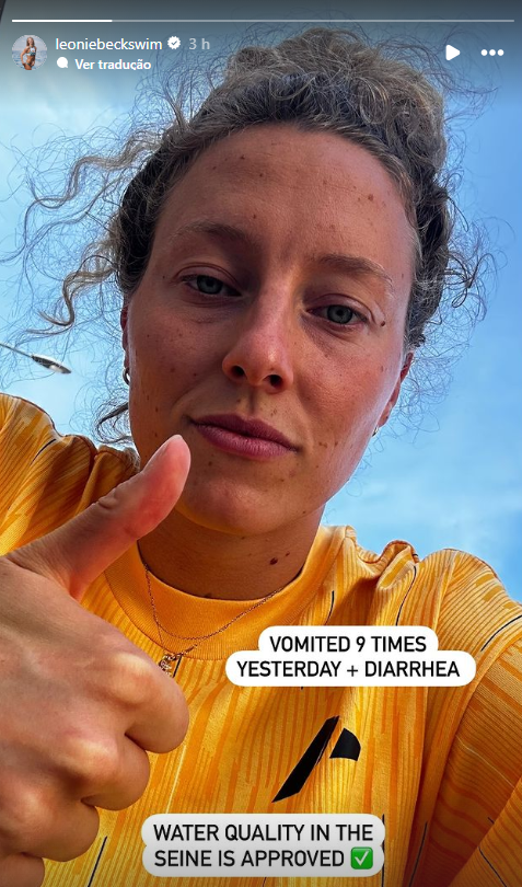Leonie Beck faz publicação ironizando qualidade das águas do Rio Sena Leonie Beck faz publicação ironizando qualidade das águas do Rio Sena