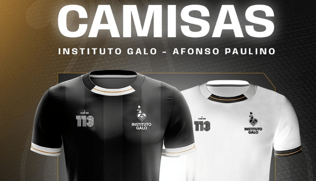 Camisas que estão à venda pelo Instituto Galo para ajudar no tratamento de Afonso Paulino, ex-presidente do Atlético