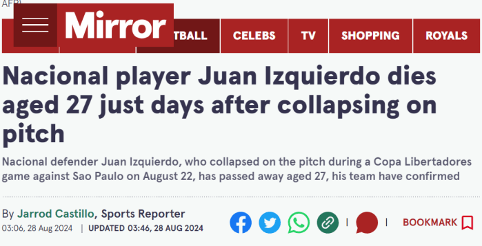 Jornal Mirror, da Inglaterra