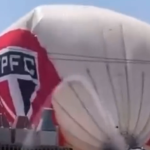 Dirigível do São Paulo cai em Osasco com um tripulante; clube se posiciona