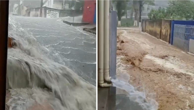 Chuva forte transforma ruas na Grande BH em 'cachoeiras': 'problema recorrente', dizem moradores