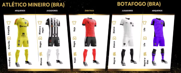 Uniformes que serão utilizados na final da Copa Libertadores