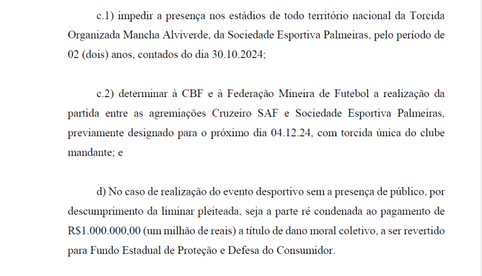 Trecho da Ação do Governo de Minas e do MPMG contra a CBF