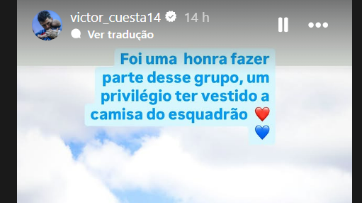 Zagueiro Victor Cuesta se despede do Bahia nas redes sociais