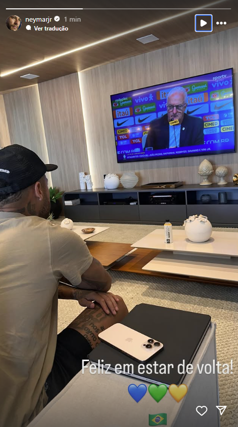 Neymar reage à convocação para a Seleção Brasileira