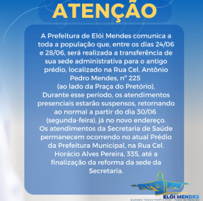 Serviços serão retomados na próxima semana.