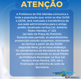Serviços serão retomados na próxima semana.