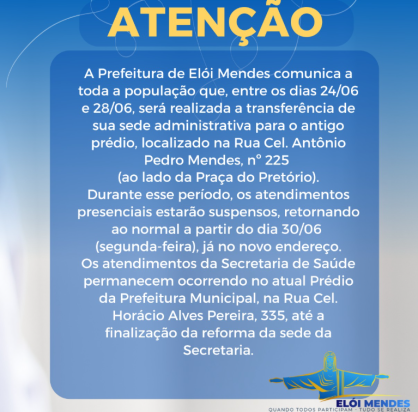 Serviços serão retomados na próxima semana.