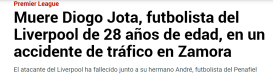 Jornais do mundo inteiro repercutem morte de Diogo Jota