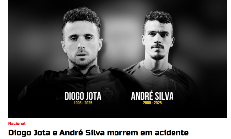 Jornais do mundo inteiro repercutem morte de Diogo Jota