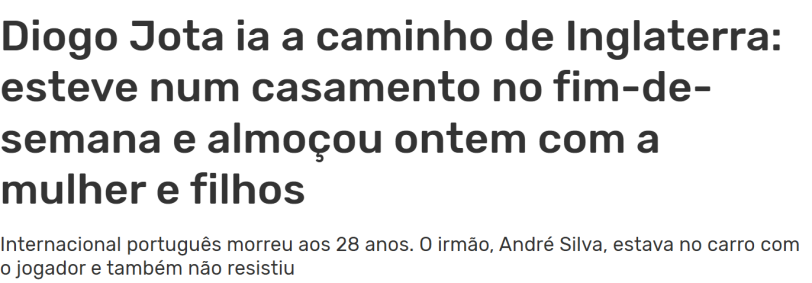 Jornais do mundo inteiro repercutem morte de Diogo Jota