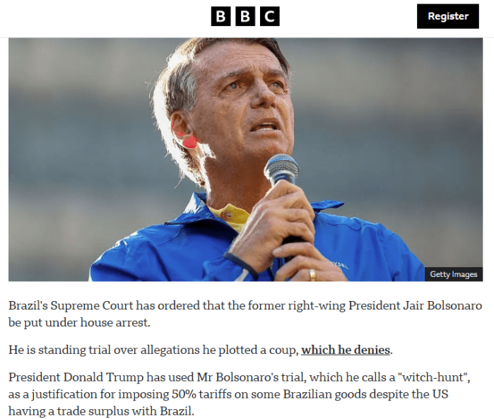 BBC Repercute Bolsonaro