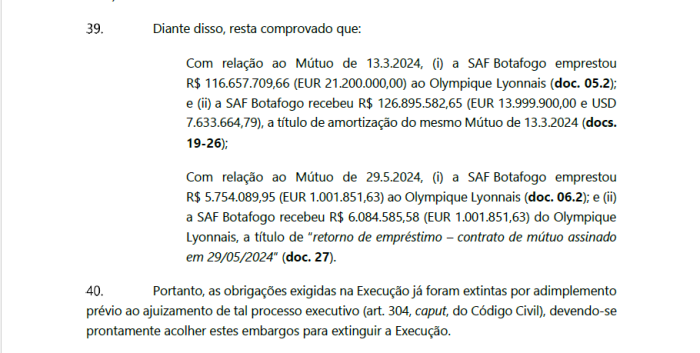 Eagle Holdings Football alega que dívidas com a SAF do Botafogo já foram pagas