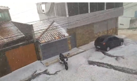 Veja fotos de chuva com granizo na Grande BH
