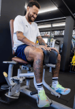 Neymar se recupera de uma lesão na coxa direita