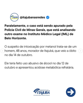 Informação foi divulgada nas redes sociais da Prefeitura.