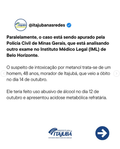 Informação foi divulgada nas redes sociais da Prefeitura.