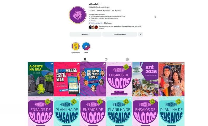 Página do 'Se Tem Broquin, Eu vou' no Instagram