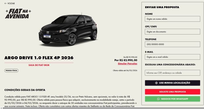 Promoção Fiat na Avenida