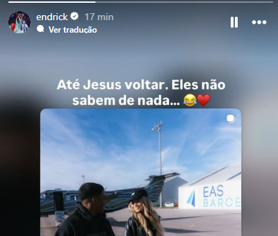 Endrick, por meio dos stories do Instagram