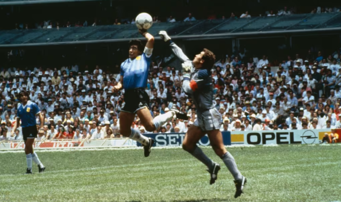 Gol 'mão de Deus' de Maradona na Copa do Mundo de 1986 Gol 'mão de Deus' de Maradona na Copa do Mundo de 1986